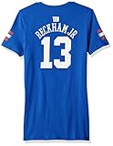 NFL Girls 7 – 16 Odell Beckham Jr。新しいYork GiantsメインストライプVネックPlayer Name & Number半袖Tシャツ、Xラージ/ ( 16 )、