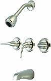 Olympia Faucets P-3250-BN Three Handle Tub/Shower Set, PVD Brushed Nickel Finish [並行輸入品]