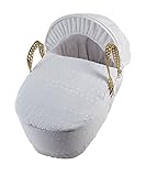 Clair de Lune Broderie Anglaise Palm Moses Basket (with long cover)