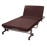 《ワンタッチ式で14段階のリクライニング》ファミリー・ライフ 折りたたみリクライニングベッド極厚高反発マットレス (セミダブル, ブラウン)