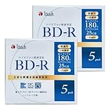 Touch(E-セレクト)1回録画用 ブルーレイディスク BD-R 25GB 10枚 (5枚パック×2) ホワイトプリンタブル 片面1層 1-6倍速 大手メーカー同工場製 安心の一年保証 BD-R 25GB 10枚 (5枚パック×2)