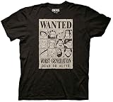 Ripple Junction ワンピース 大人用 ユニセックス Worst Generation Wanted ポスター 軽量 綿100% クルーTシャツ US サイズ: X-Large カラー: ブラック