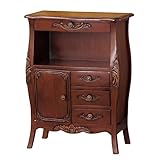 クロシオ コモ ファックス台 ブラウン 幅60cm 完成品 猫脚 電話台 ファックス台