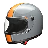 リード工業(LEAD) バイクヘルメット フルフェイス Klein クライン グレー×オレンジ Mサイズ (57-58cm未満) 着脱式内装 ワンタッチバックル 全排気量対応