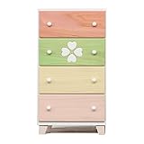 カントリー風 幅45cm 4段チェスト 脚付き 桐タンス 完成品