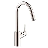 Hansgrohe 14872 Talis Sプルダウンキッチン蛇口with high-arc注ぎ口&磁気、 Single Hole 14872801 1
