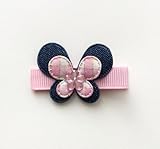 Baby Deer Clips　ヘアクリップ for ベビー　レトロバタフライ（フラミンゴ）