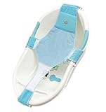 Ziweiba 幼児 赤ちゃん 調整可能 入浴シート 安全クロス メッシュ シャワーネット ブル-