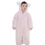 ZOEREA(ゾエレア) 可愛い動物型 幼児ジャンプスーツ 着ぐるみ しっぽ付き カシミヤ カバーオール 0-12ヶ月 兎さん ピンク 出産祝い・写真記念・ギフト ユニセックス