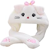 耳が動く帽子 ねこの帽子 耳が動く かわいい人気キャップ 成人 子供 仮装 手軽に変身 成人 子供 男女兼用 パーティー 誕生日 プレゼント (ねこ)