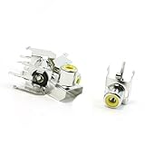 uxcell　PCB RCA ソケットジャック AV プラグ　 金属　プラスチック　イエロー　シルバートーン