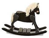 FireSkape Small Deluxe Amish Crafted Solid Maple Black Finished Rocking Horse with White Mane [並行輸入品