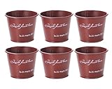 ナチュラルブリキポット ラウンドSS レッド 80Φ×65Hmm 3196-E-RD 6個セット