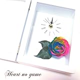 【高級プリザーブドフラワー】レインボーローズ　プリザーブドフラワー花時計　フォトフレームLサイズ　　誕生日 母の日　結婚祝い　結婚祝い　卒業祝い　入学祝い　プレゼント