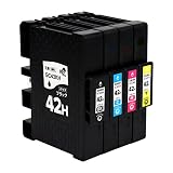 RICOH(リコー)用 GC42H 4色セット Lサイズ 互換インク【全色顔料】SGカートリッジ (GC42KH GC42CH GC42MH GC42YH 各1本) 全4本 RICOH SG 5200 / RICOH SG 5200(フロント手差しモデル) 対応