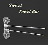 Budget&Good Swivel Towel Bar, No Tools Required Suction Cup Adhesive Wall-Mounted Stainless Steel Sw