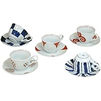 西海陶器 波佐見焼  コーヒー カップ ソーサー セット染錦モダン 化粧箱入  250 ml  14112