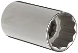 Martin SD1242 Alloy Steel 1-5/16 Type III Opening 1/2 Square Drive Socket, 12 Points Deep , 3-3/64 O