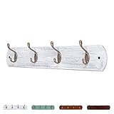 DOKEHOM DKH0164WE アンティークゴールドフック4連(4連と6連有り) 壁掛けフック ウォールハンガー ウッドハンガー 　コート掛け　壁掛け収納　天然木材　ネジ取り付け (全3色アンティ