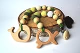 天然木製Teething Toy Interchangeableおしゃぶりホルダーストラップ、ダミーclip- by Mali Wearベビーシャワーgift- Unfinished Wood カラー