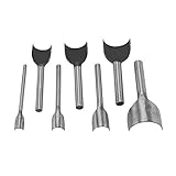 7pcs/set 半円パンチ パンチベルト エンドカッターホームレザーソーイング（10-40mm）パンチストラップツール