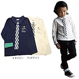 【SiShuNon/FARM】スペースネクタイポロシャツ ファーム ベビー キッズ スペース ネクタイ ポロシャツ 100 15 ホワイト