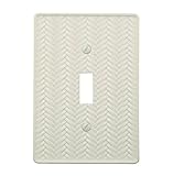 AmerTac 89TWL Weave Cast Metal Single Toggle Wallplate, White [並行輸入品]