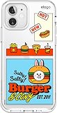 【elago】 iPhone12 mini 対応 ケース ラインフレンズ 公式 ライセンス 商品 クリア カバー 可愛い LINEフレンズ スマホケース かわいい 耐衝撃 クリアケース [ iPhone12 mini アイフォン12mini アイフォン12ミニ 対応 ] LINE FRIENDS BURGER TIME ブラウン