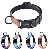 PUKAKO 犬首輪 犬用首輪 小型犬 中型犬 大型犬 調節可能 夜間反射 おしゃれ メッシュ 通気性 柔らかいパッド ソフト (マカロン,M)