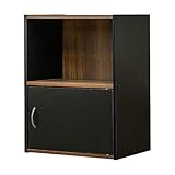 GRANZ 2段ラック扉1枚タイプ ブラック カラーボックス 収納 HMP-22BK