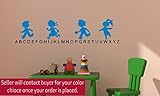 Alphabet wall decal, abc sticker, educational room decal, childs room decal, preschool decal, girls 