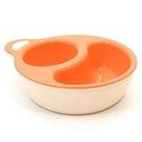 離乳食 プレート 電子レンジ OK コンパクト 収納 こぼしにくい形状 3色プレート 国産品 育児や家事でお買い物に行けないお母さんへ (オレンジ)