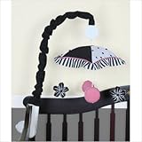 GEENNY Musical Mobile For Boutique Black White Flower & Dot 13 PCS Crib Bedding Set by GEENNY [並行輸入品