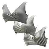 ローズマダム(Rosemadame) カラバリ豊富なマタニティハーフトップ 3枚組 [産前産後]クロスオープン《つわり対策/バストケア/授乳ブラ/出産準備》I-グレーLサイズ 118-6399-01