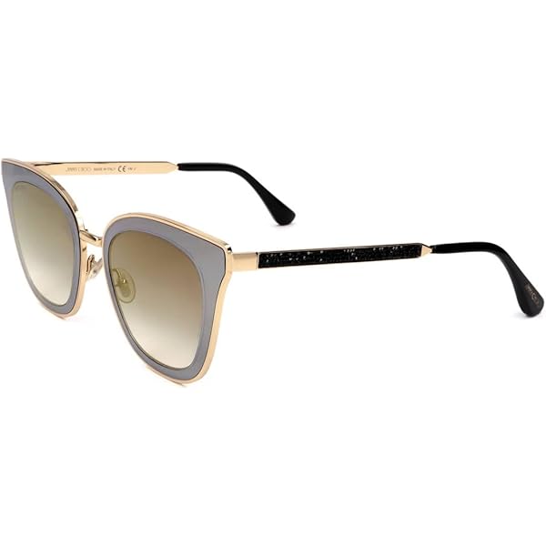 JIMMY CHOO Square Sunglasses Amada/S 807FQ Black/Gold 56mm, Black