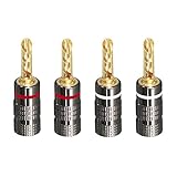 バナナプラグ24KHIFI純銅金メッキバナナコネクタ フィーバースピーカーケーブル4mmオーディオプラグ オーディオバナナプラグコネクタ4PCS（8種類） (タイプ7)