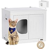 PETSFIT トイレ収納ラック 猫家具 猫用トイレ収納カバー トイレ収納 猫砂飛散防止 ニオイ軽減 簡単お手入れ ホワイト