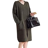 (マーシェル) Marshel マタニティ ワンピース カーディガン ニット アンサンブル セット おしゃれ 産前 産後 長く使える 妊婦服 カーキ