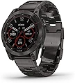 GARMIN(ガーミン) fenix 7 Sapphire Dual Power Ti Carbon Gray DLC / Carbon Gray DLC Vented Titanium Band ソーラー充電 パワーサファイアガラス搭載 マルチスポーツGPSウォッチ 【日本正規品】 小