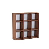 arne 本棚 日本製 完成品 3列 3段 幅75cm 高さ75cm 可動棚 シェルフ コミック収納 ラック H-001 3×3 ブラウン&amp;ホワイト