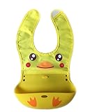 （ZEAMO）ベビー スマート スタート お食事 ソフト エプロン 安心 シリコーン 防水 折り畳み可能【対象月齢:4ヶ月~36ヶ月】 (イエロー)