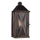 Feiss OL17000DWO/ORB 1-Bulb Outdoor Lantern, Dark Weathered Oak/Oil Rubbed Bronze Finish by Feiss