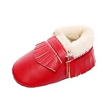 ユニセックスベビー新生児冬のアンチタッセルスノーブーツカジュアルファーストシューズをスリップ (6-12ヶ月, レッド)
