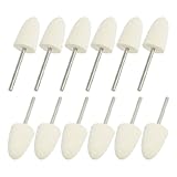 uxcell　フェルトホイール ボブ　砲弾型　パワードリル用　研磨バフ　軸付　12個入り　12.8mm