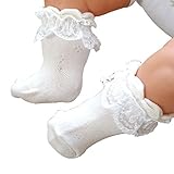 日本製　オーガニックコットン　ベビーソックス　フリフリレース　新生児用 8センチ ベビー用靴下