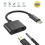 【高音質+通話可能】 iPhone イヤホン 変換アダプタ 音楽調節 3.5mm イヤホン + 急速充電接続ケーブル iPhone 充電 イヤホン 同時