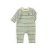 ダブルＢ(mikihouse) Everyday Double_B ボーダーカバーオール 70cm 紺×グリーン（53）