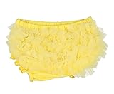 (ビグッド)Bigood ベビーパンツ トレーニングパンツ 赤ちゃん肌着 ソフト綿 パンツ レース付きインナーウェア アウトパンツ 女の子下着 記念写真 イエローS