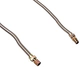 Flextron FTGC-SS38-72 70" Gas Line Connector with 1/2" Outer Diameter and Nut Fittings, Stainless St