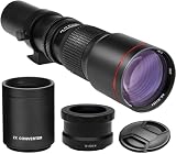 高出力 500mm f/8 手動望遠レンズ Canon Digital EOS Rebel EOS-M、EOS M2、EOS M5、EOS M6、EOS M6 Mark II、EOS M10、EOS M50、EOS M50 II、EOS M100、EOS M200カメラ用